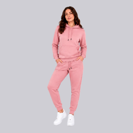 Women's Premium Pullover Hoodie & Jogger Tracksuit Black