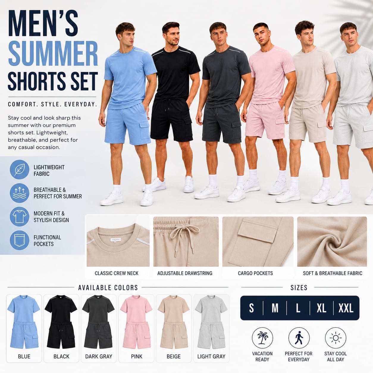 WhatsApp Image 2026-08-28 at 3.33.58 PM Men's Summer Short Set - Image 1