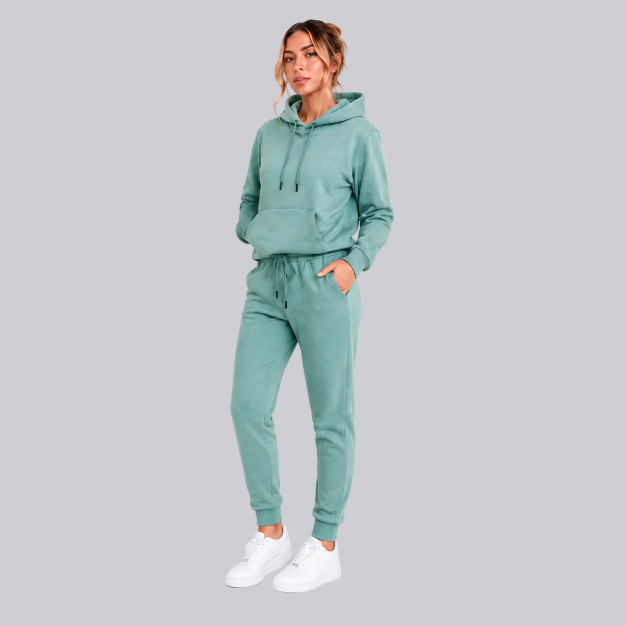 Women's Premium Pullover Hoodie & Jogger Tracksuit Sage Women's Premium Pullover Hoodie & Jogger Tracksuit Sage